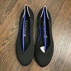 Rothy’s black solid “The Flat”, size 8.5, new in box